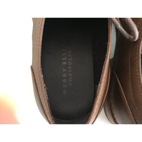 PERRY ELLIS- MENS BROWN COMFY LACE UP SHOES SIZE 11.5 - Picture 7 of 10